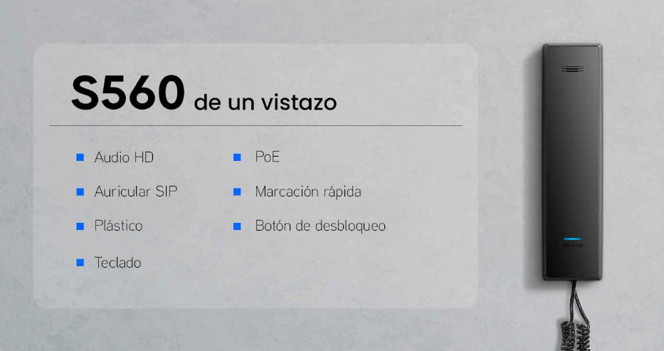 Auricular Akuvox S560 - detalles